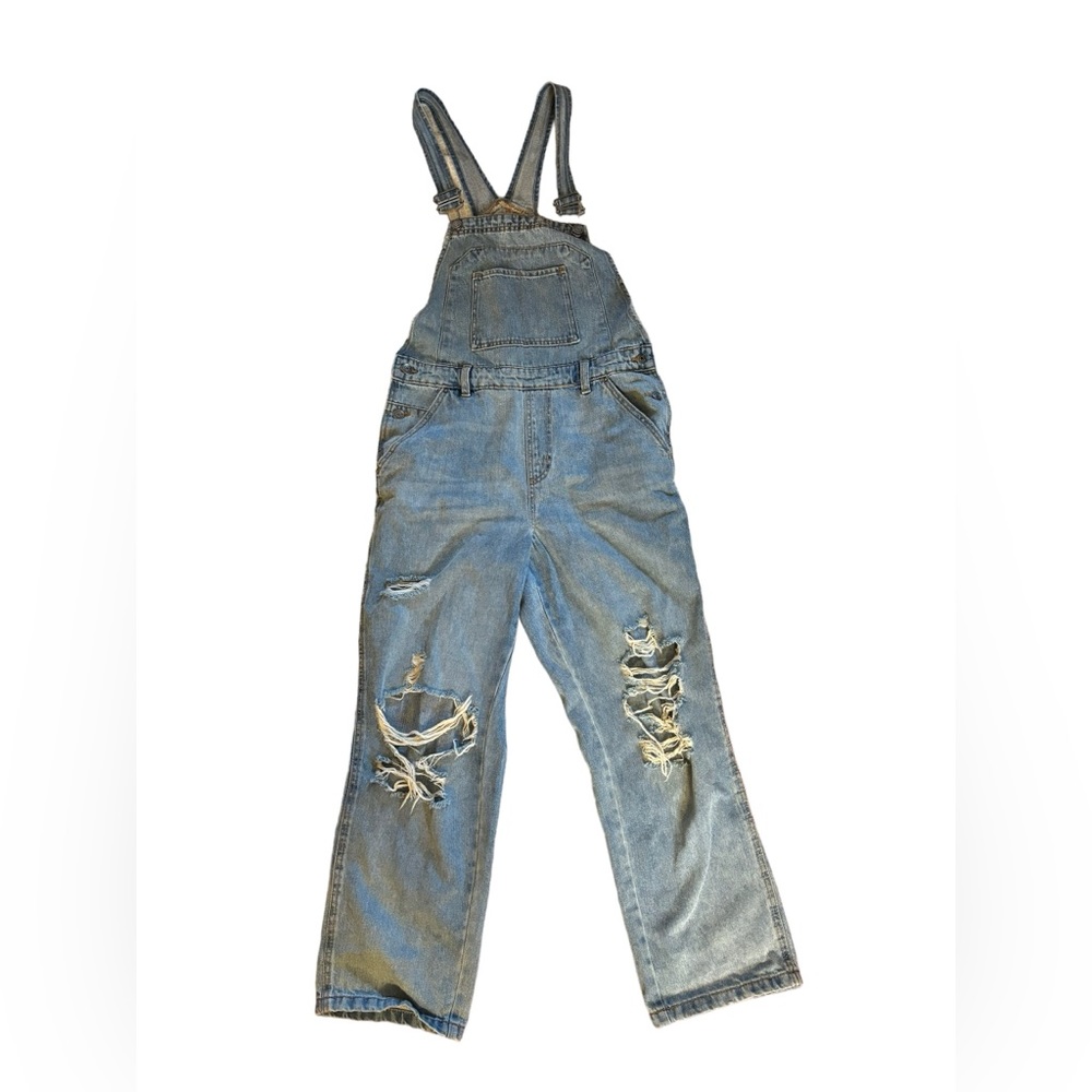 Wild Fable Women’s Distressed Relaxed Denim Overalls Size‎ Medium